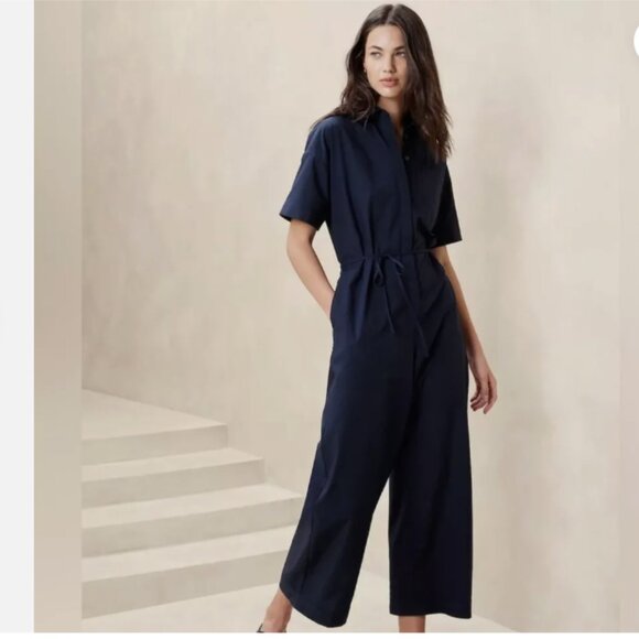 Banana Republic Navy Jumpsuit - Picture 1 of 14